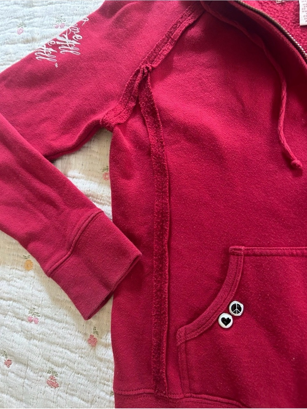 Hard Rock Cafe Red Zip-Up Hoodie Jacket - Picture 5 of 7
